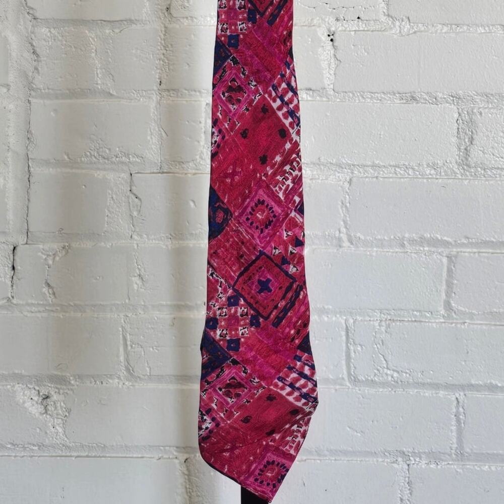 Vintage 80s 90s Bally Abstract Geometric Silk Necktie​┃ ​Maximalist Power Tie